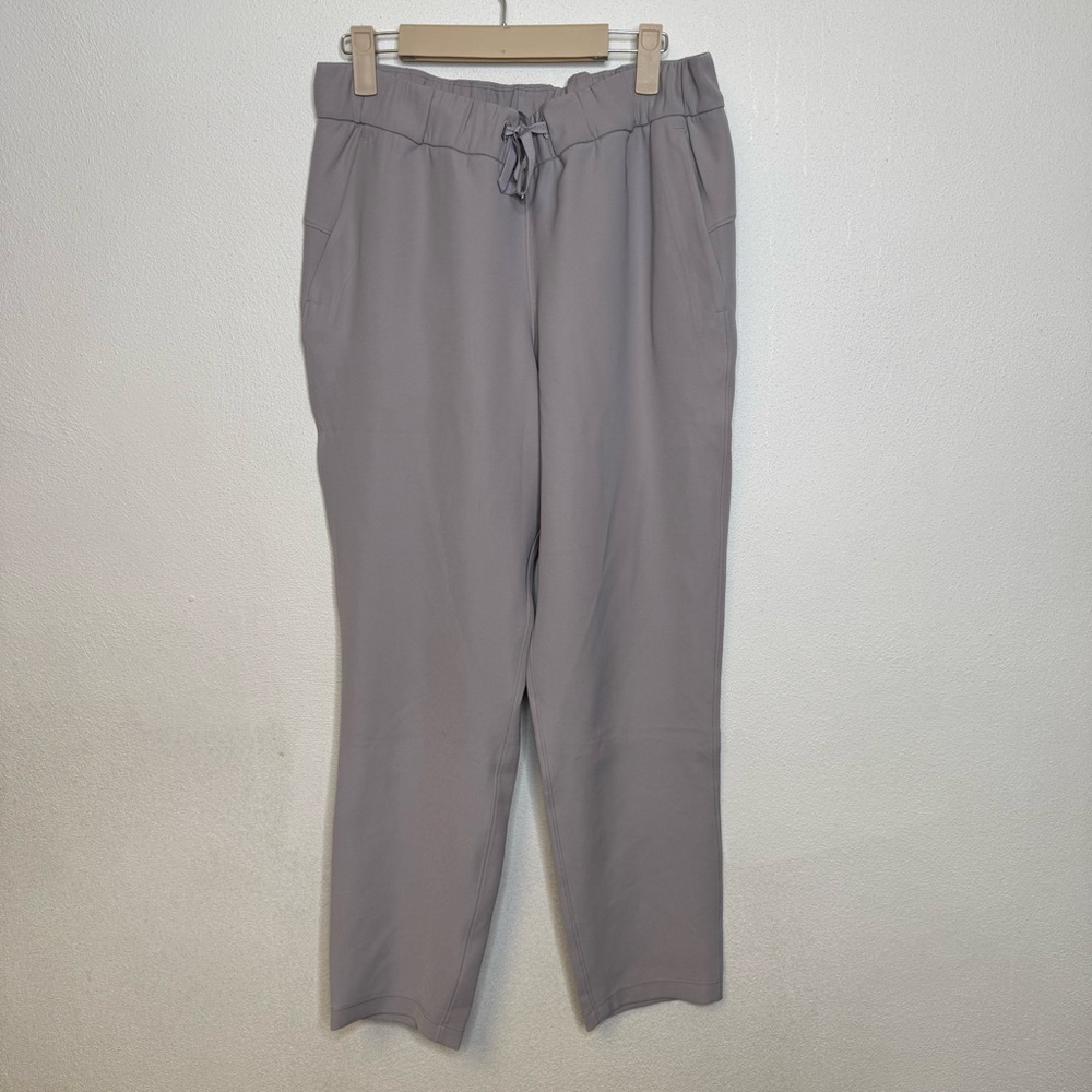 Lululemon Gray On The Fly Mid Rise Stretch Woven Business Casual Crop Pants 8 - Picture 7 of 9